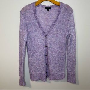 J. Crew Kid Mohair Lavendar Watercolor Cardigan in size Medium